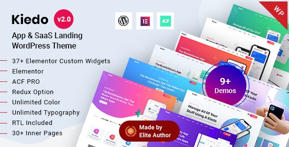 Kiedo - App & SaaS Software Landing Elementor WordPress Theme 1 01 kiedo preview large. large preview