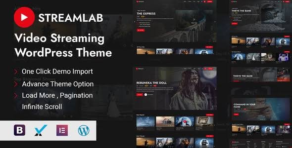 StreamVid - Streaming Video WordPress Theme Free Download 1 images