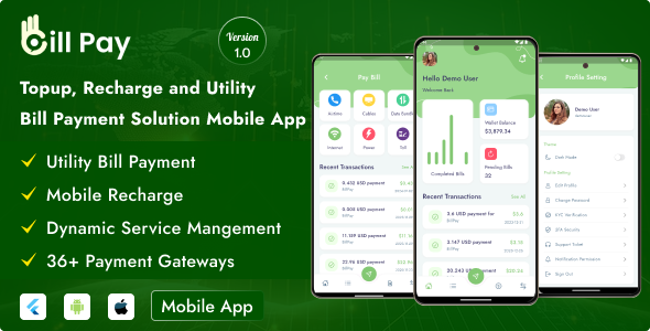 BillPay - Topup, Recharge, and Utility Bill Payment Solution 1 Preview